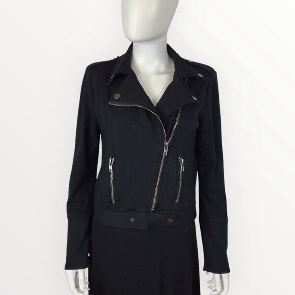 Chaser Jackets & Blazers - Chaser Black Motorcycle Jacket Biker's Zippered Women's Heavyweight Cloth